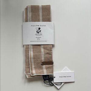 Max Bone Tan striped Bandana for small dogs
